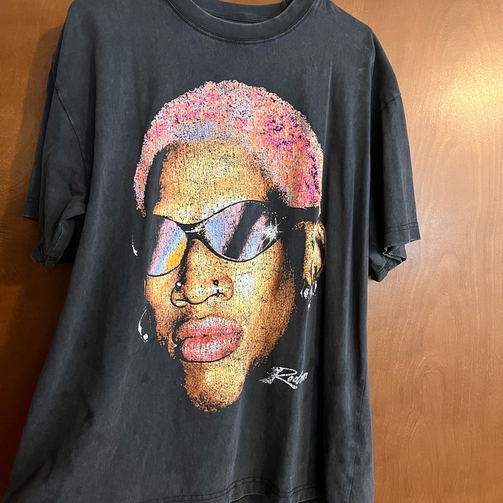 Graphic T-Shirt with Pink and Black Design